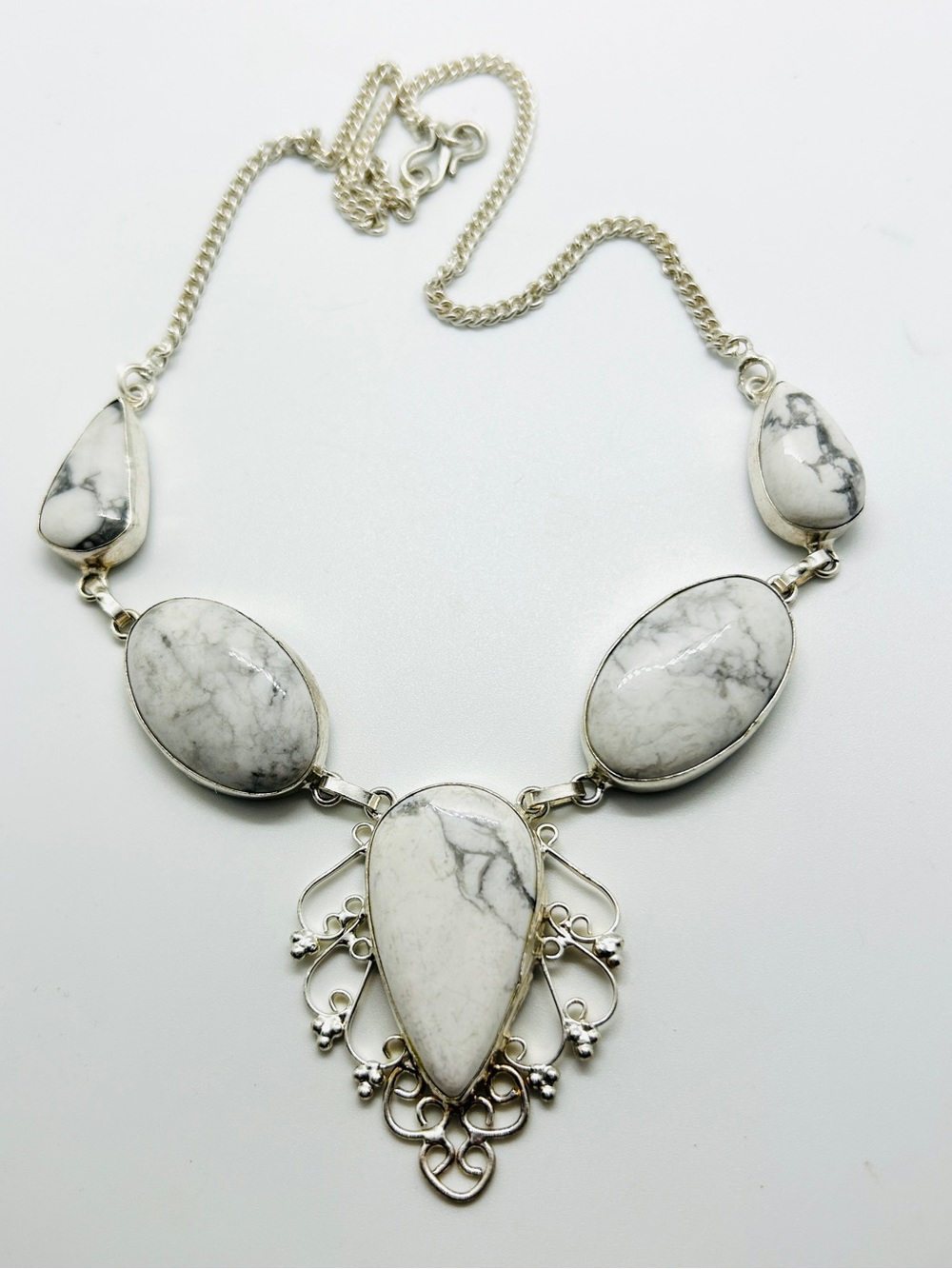White Howlite Statement Necklace